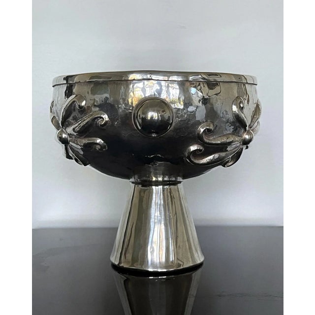1960s Graziella Laffi Silver Sculptural Center Bowl with Relief Surface For Sale - Image 5 of 13