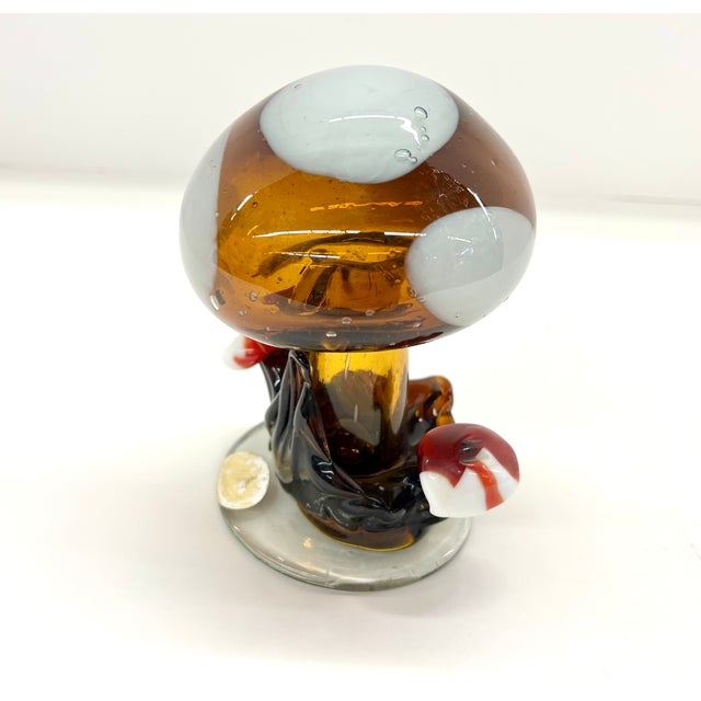 Vintage 1960s Mid Century Hand Blown Mexican Art Glass Mushroom Made In Mexico Vintage 1960s Mid Century Modern Hand Blown...