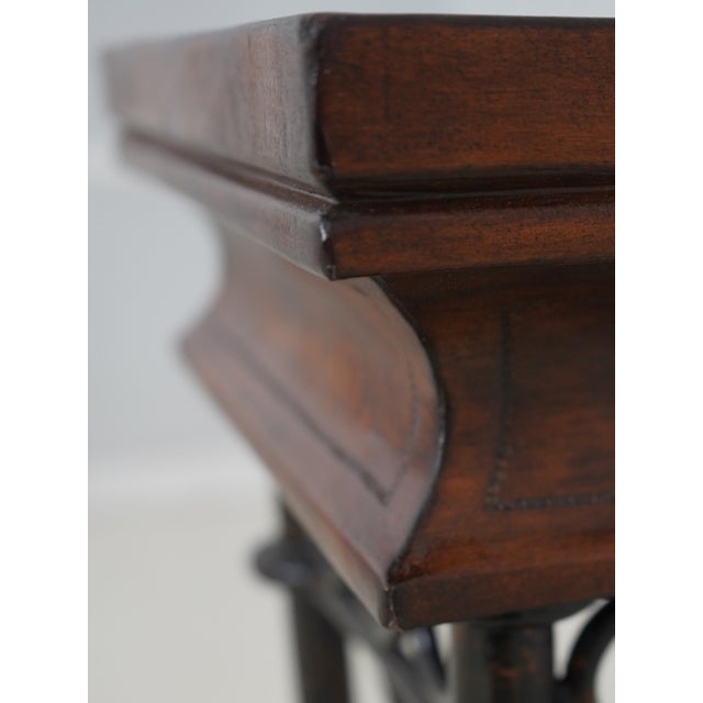 Brown Pair of Maitland Smith Leather Wrapped Pedestal Stands For Sale - Image 8 of 13