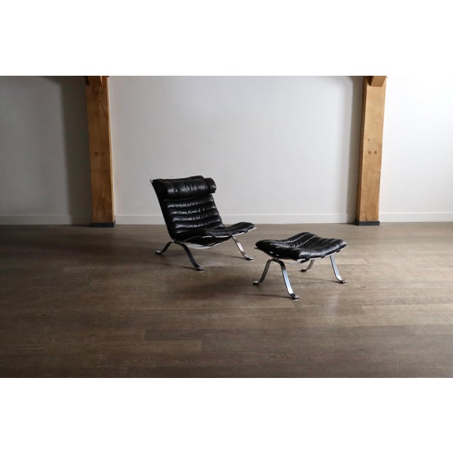 1960s Set of Ari Lounge Chair and Ottoman by Arne Norell for Arne Norell Ab, Sweden, 1966 For Sale - Image 5 of 14