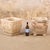 This pair of cast stone planters features distinctive face motifs at each corner, giving them a playful, architectural...