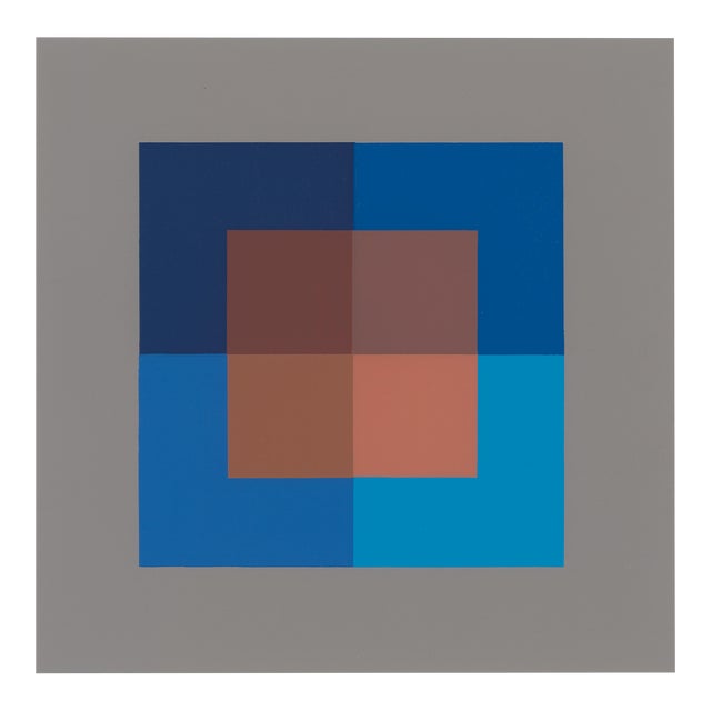 Josef Albers 1963 "Interaction of Color" Folder Xvii-2 Right Silkscreen Print For Sale