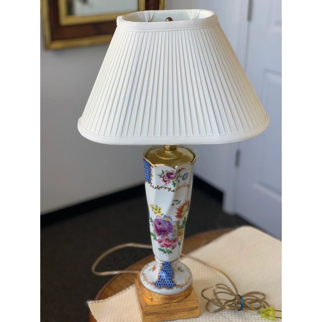 2010s Herend Style Hand Painted Porcelain Lamps - a Pair For Sale - Image 5 of 6