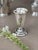 Authentic mid-century hospitality history. This 4.5" pedestal bud vase was custom manufactured by the International Silver...