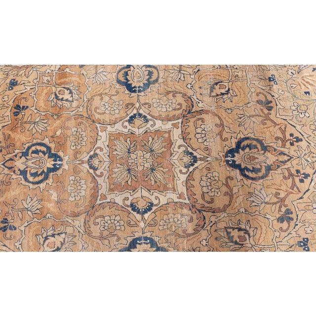 1920s Persian Kirman Botanic Beige, Brown, Black Handmade Wool Rug For Sale - Image 4 of 10