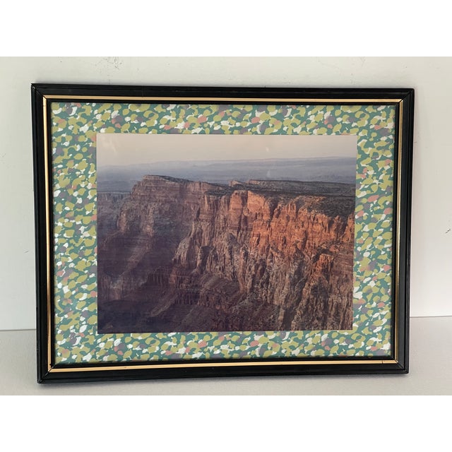 Vintage original aerial Montana Mountains photograph framed.