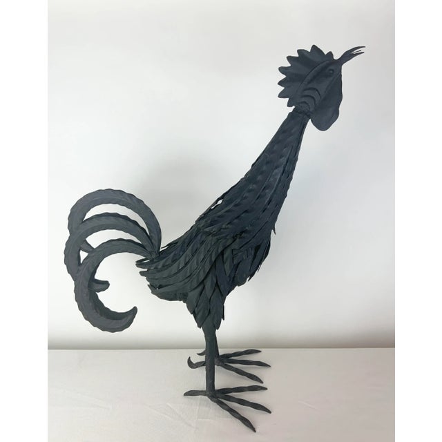 1950s Pair of Vintage Wrought Iron Roosters For Sale - Image 5 of 12