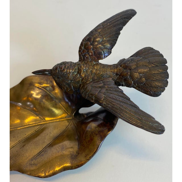 French Art Deco Bronze Hummingbird Vide-Poche Attributed to Louis-Albert Carvin For Sale - Image 4 of 7