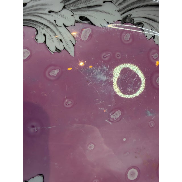 Vintage Fornasetti Style Pink Splash Luster Platter | Chairish