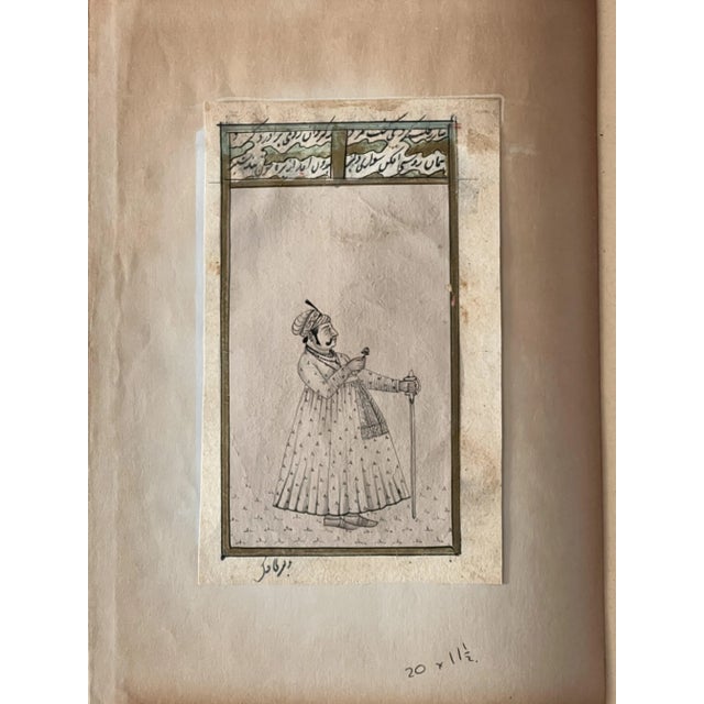 Indian Artist, Mongolian Portrait, Original Drawing on Paper, 19th Century For Sale - Image 4 of 9