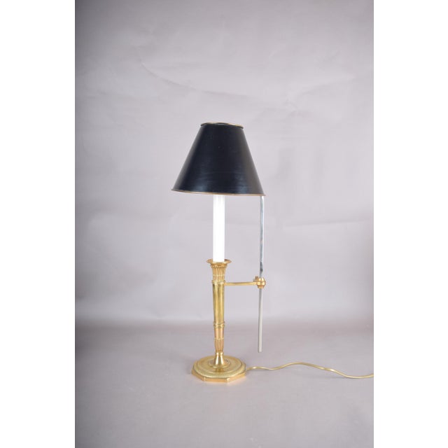 Brass Bouillotte Table Lamp with Adjustable Black Metal Shade, 1950s For Sale - Image 6 of 16