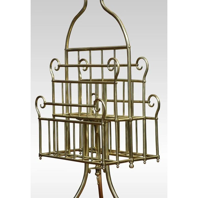 Vintage Brass Magazine Rack For Sale - Image 4 of 5