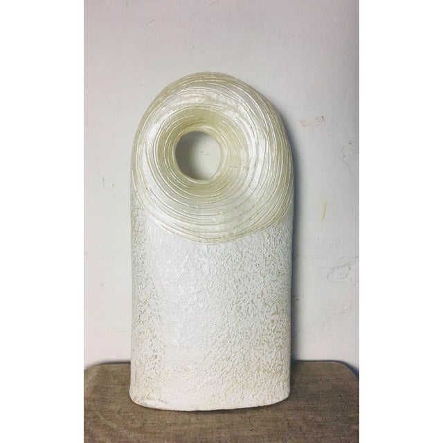 White Mid-Century Modern Ceramic Vase, 1970s For Sale - Image 8 of 10
