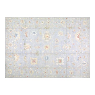 Turkish Oushak Hand Knotted Wool Rug, 9'x12' For Sale