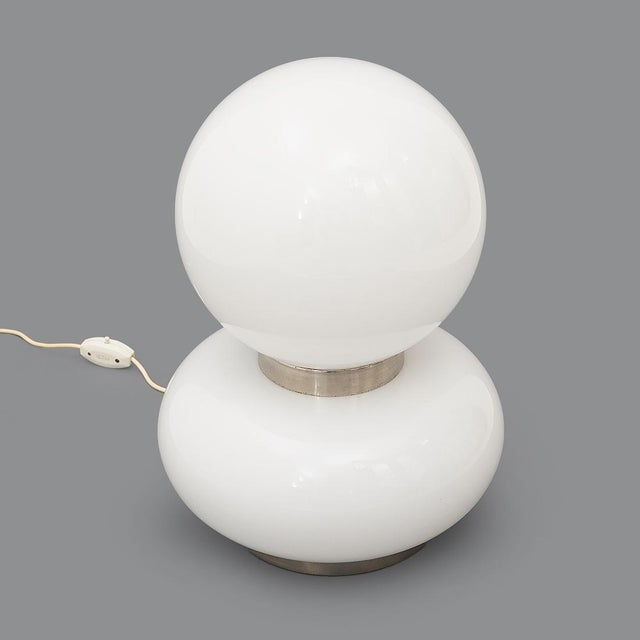Table Lamp with Double White Glass Diffuser, 1970s For Sale - Image 6 of 13