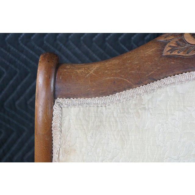 Antique American Victorian Rose Carved Walnut Lincoln Rocking Chair Rocker For Sale - Image 11 of 18