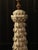 1950s Vintage White Manises Ceramic Table Lamp with Relief Leaf Design, 1950s For Sale - Image 5 of 6