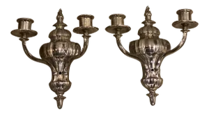1920's Silver Plated Caldwell Sconces - Pair