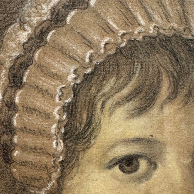 Brown 18th Century English Portrait of a Young Girl For Sale - Image 8 of 13