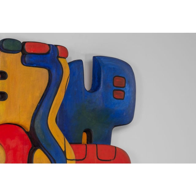 Cobra Art Wall Sculpture in Painted Wood from Le Corbusier, France, 1970s For Sale - Image 3 of 18
