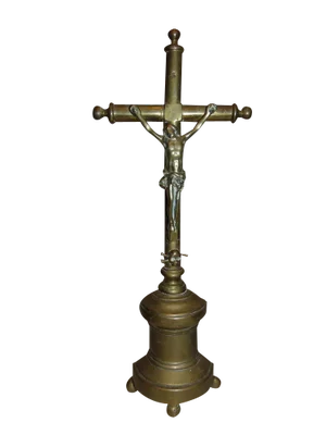 Pre-War Brass Standing Cross, 1890s