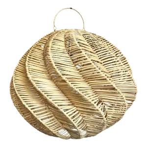 Wicker Spiral Globe Pendant Light Medium