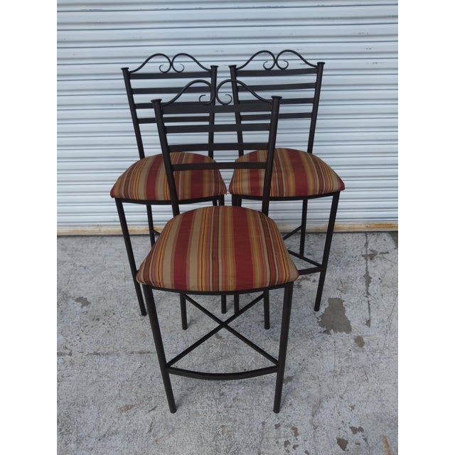 Late 20th Century Metal Tempo Industries Barstools- Set of 3 For Sale In Houston - Image 6 of 7