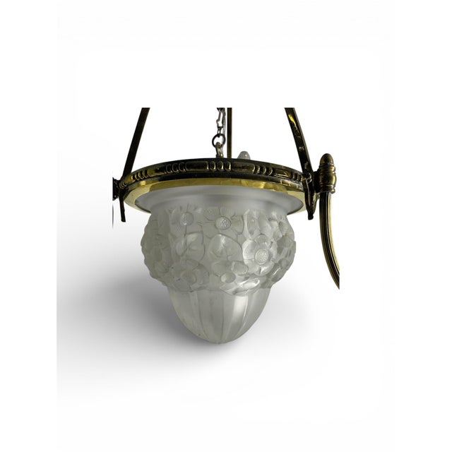 French 1950s French Art Glass Chandelier For Sale - Image 3 of 5