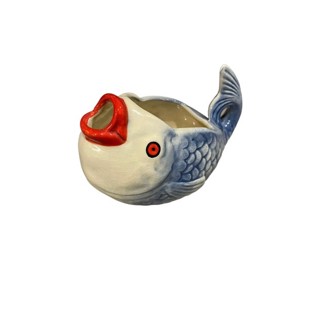 1930’s Shorter and Sons Fish Sauce Boat and Plate. A lovely piece with vibrant colors. In excellent condition with just...