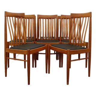 Set of 8 Vintage Danish Modern Dining Chairs by Bramin For Sale