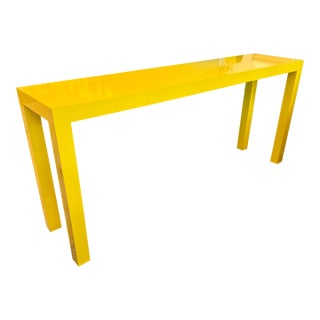 Vintage Yellow Laminate Console Table by Milo Baughman for Thayer Coggin For Sale