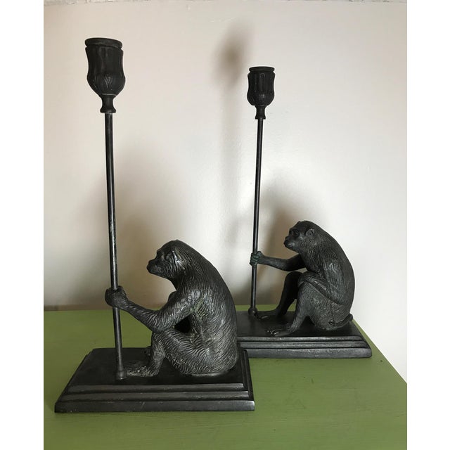 MaitlandSmith Bronze Monkey Candleholders A Pair Chairish