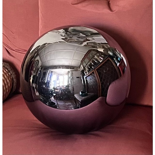Large Lavender Mercury Glass Garden Gazing Sphere or Witch's Ball For Sale In New York - Image 6 of 12