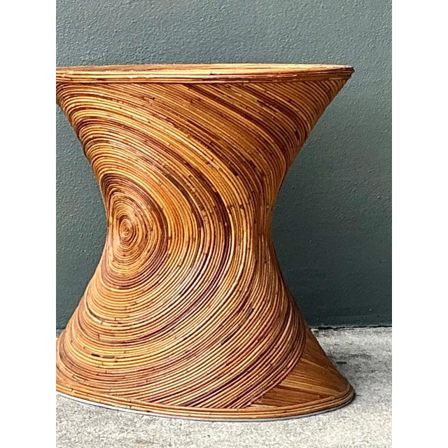 Vintage Pencil Reed Sunburst Dining Table Pedestal For Sale - Image 10 of 13