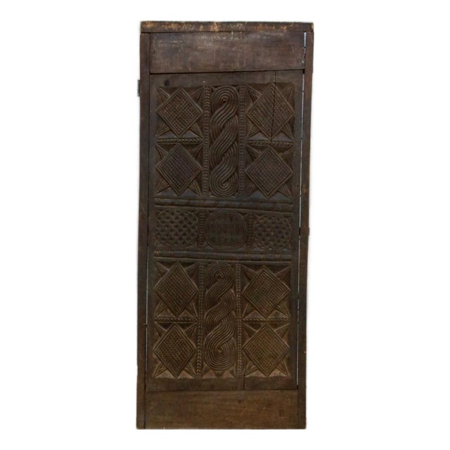 Antique Finely Carved Braided African Door For Sale