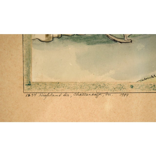 Apartment Interior #2 - Watercolor and Pen on Paper by Doris Lyons Hoover For Sale In Monterey, CA - Image 6 of 7