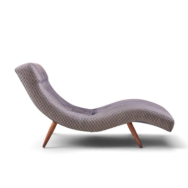 Brown Adrian Pearsall for Craft Associates Mid Century Walnut Wave Chaise For Sale - Image 8 of 9