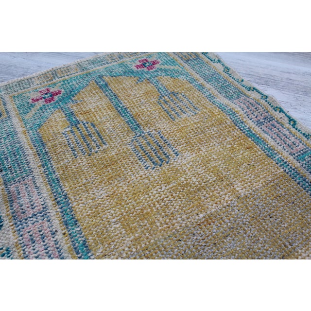 Tan Vintage Turkish Rug - 23.5"x48.5" For Sale - Image 8 of 10