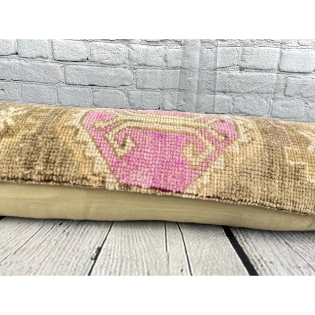 Textile 12 x 46 Lumbar Rug Pillow Nomadic Nommos Turkish Pillow Cushion Cover For Sale - Image 7 of 7