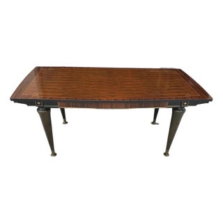 Long French Art Deco Macassar Ebony Masterpiece Dining Table or Writing Desk 1940s For Sale