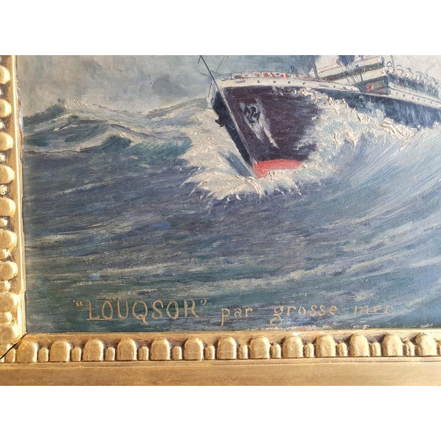 J. Pedoussot, Luxor by Heavy Sea, Oil on Wood, Framed For Sale - Image 6 of 12