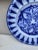 French blue & white Majolica acanthus leaves plate, circa 1880.