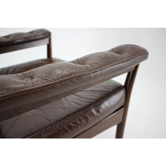 Mid-Century Scandinavian Leather Armchair from G-Möbler, Sweden, 1970s For Sale - Image 6 of 8