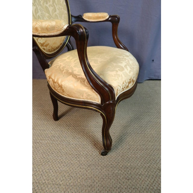 Brown Napoleon III Salon Chairs, Set of 6 For Sale - Image 8 of 16