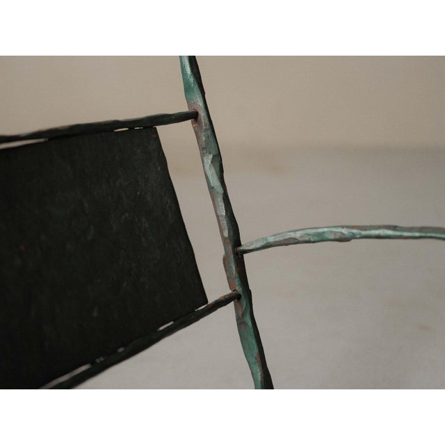 Handcrafted Hammered Wrought Iron Lounge Chair, France, 1960s For Sale - Image 9 of 18