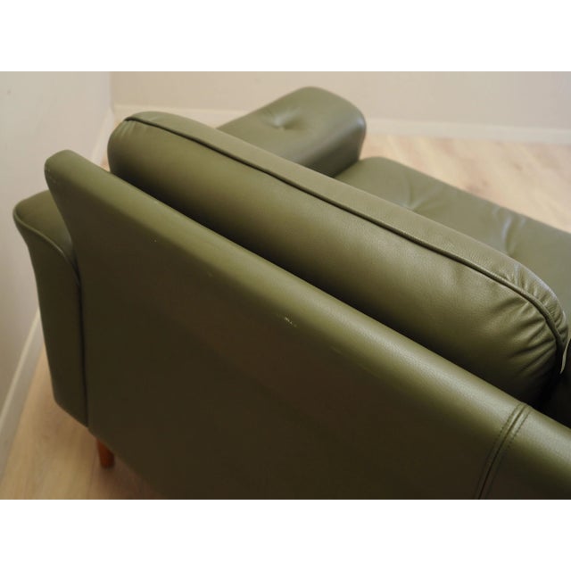Danish Green Leather Sofa, Denmark, 1970s For Sale - Image 12 of 15