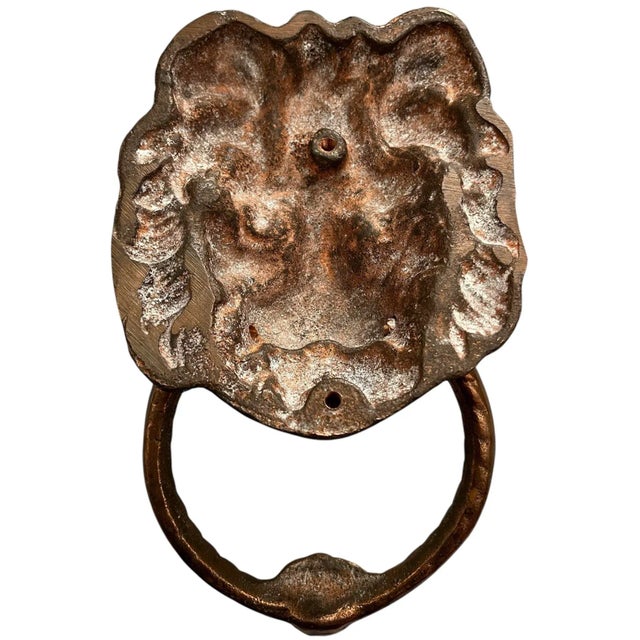 Bronze Antique English Bronze Lion Door Knocker For Sale - Image 8 of 10