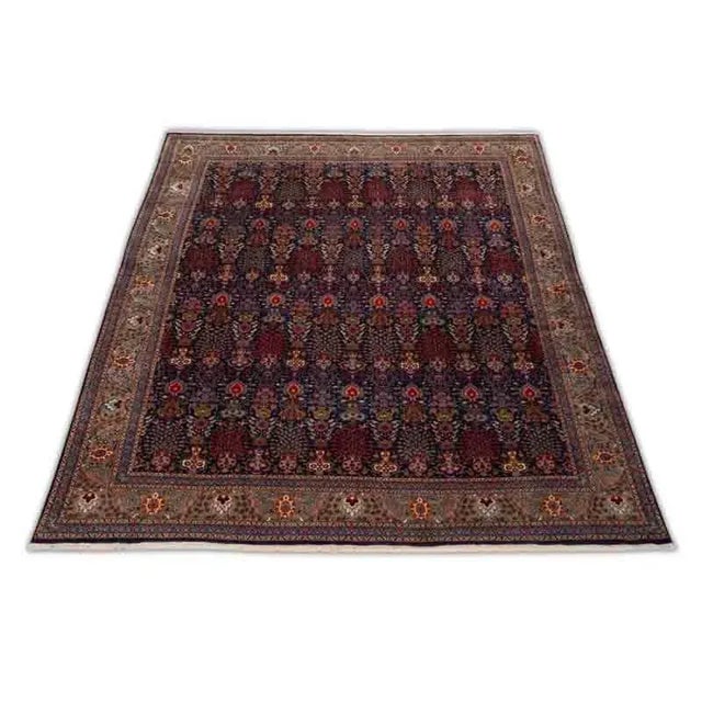 ACTUAL SIZE: 9’8″ x 12’9″ PRIMARY COLOR: Navy / Beige AGE: Old MATERIALS: Wool FOUNDATION: Cotton PRODUCTION: Handwoven,...