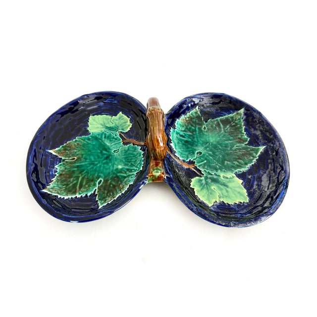 George Jones & Sons Antique 19th C George Jones & Sons English Majolica Divided Serving Dish For Sale - Image 4 of 8