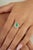 Green 14k Gold Statement Oval Emerald & Diamond Cluster Engagement Ring Size 6 For Sale - Image 8 of 15